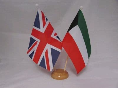 Kuwait Friendship Table Flag - Wood