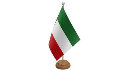 Kuwait Table Flag - Wood