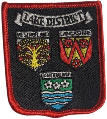 Lake District on Shield Embroidered Sew on patch
