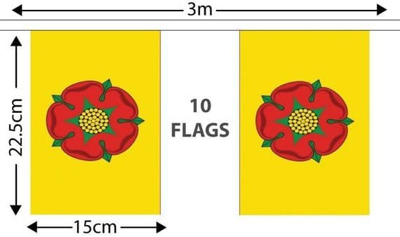 Lancashire Bunting Small | Buy Lancashire Small Bunting | NWFlags