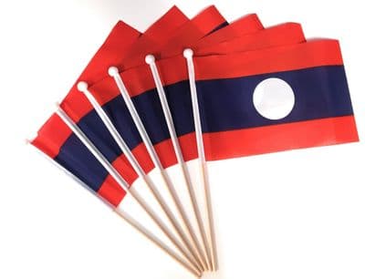 Laos Hand Flag - 6 Pack