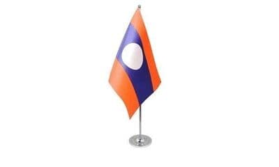 Laos Table Flag - Satin