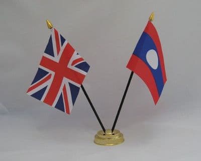 Laos with UK Friendship Table Flag
