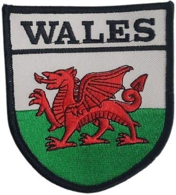Large Welsh dragon Shield Embroidered Sew on patch