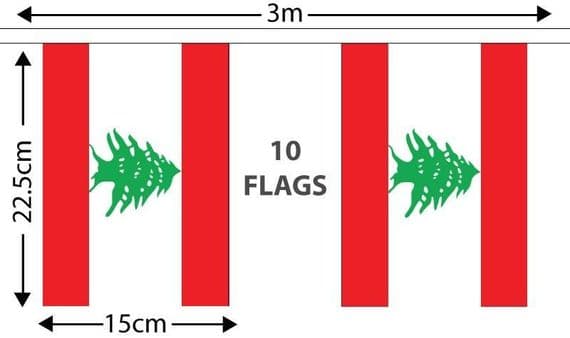 Lebanon Bunting Small | Buy Lebanon Small Bunting | NWFlags