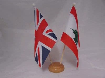 Lebanon Friendship Table Flag - Wood