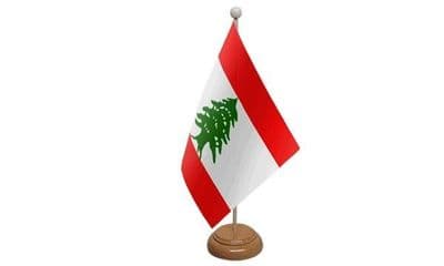 Lebanon Table Flag - Wood