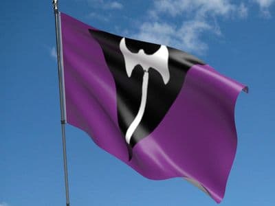 Lesbian Pride Labrys Flag 5ft x 3ft