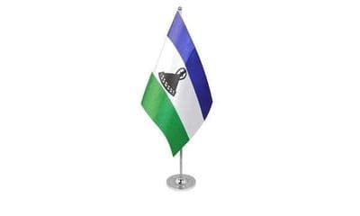 Lesotho Table Flag - Satin