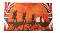 3ft x 2ft Lest We Forget 4 Soldiers Flag | Buy Lest We Forget Flag