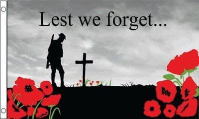 Lest We Forget Design 2 VALUE Flag - 3ft x 2ft
