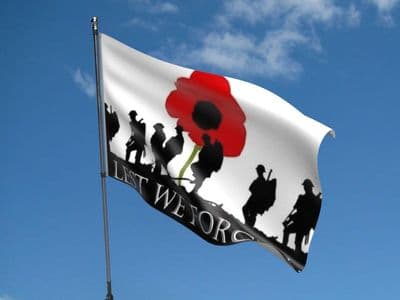 Lest We Forget Flag 5ft x 3ft