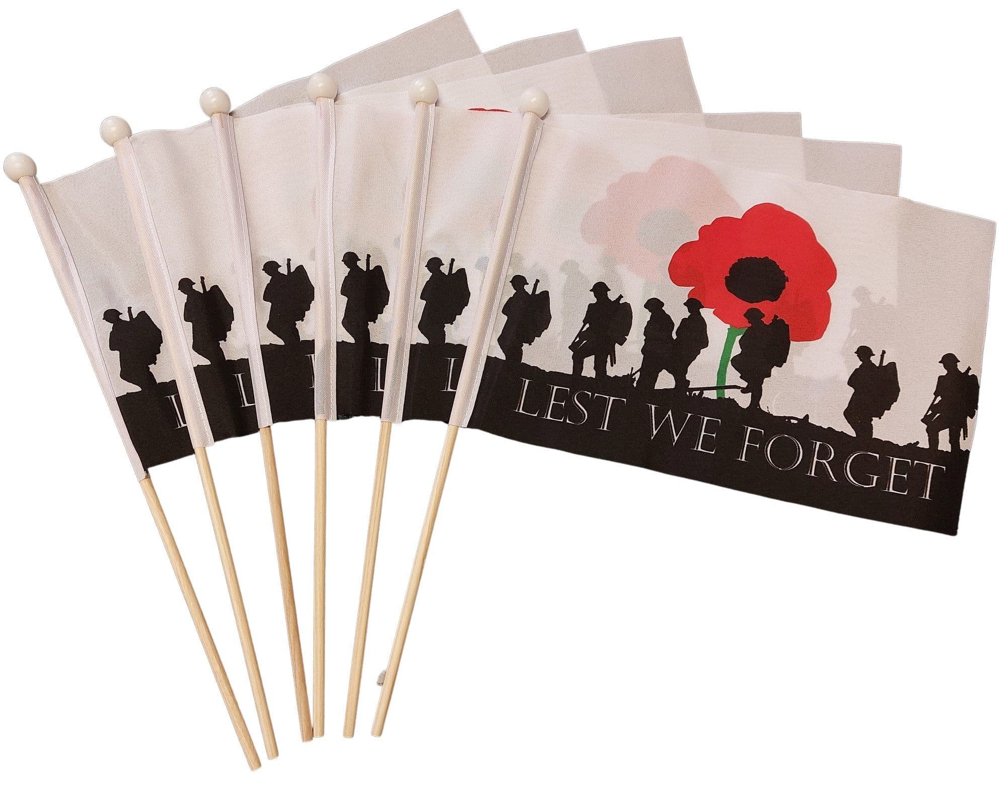 Lest We Forget Hand Flags | Buy Lest We Forget Pack of Hand Flags