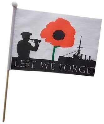 Lest We Forget Navy Hand Flag