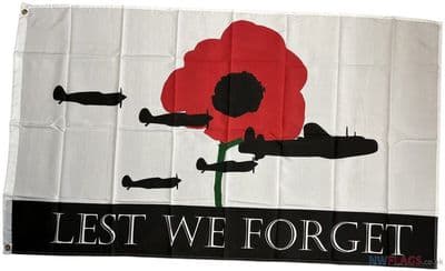 Lest We Forget RAF Flag - 5ft x 3ft | Standard Polyester