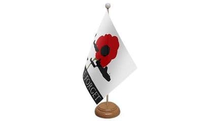 Lest We Forget RAF Table Flag - Wood