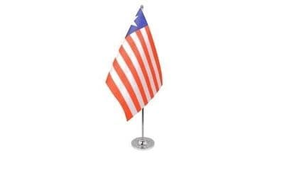 Liberia Table Flag - Satin
