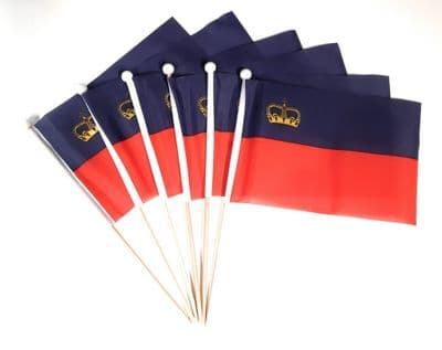 Liechtenstein Hand Flag - 6 Pack