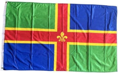 Lincolnshire Flag 5ft x 3ft - Knitted Heavy Polyester