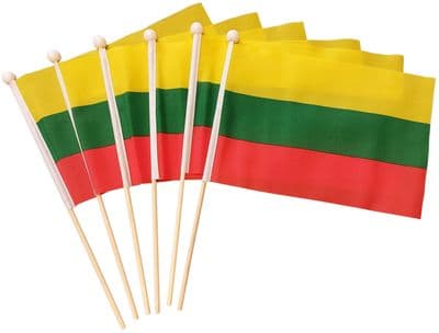 Lithuania Hand Flag - 6 Pack