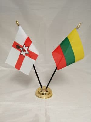 Lithuania with Northern Ireland Friendship Table Flag