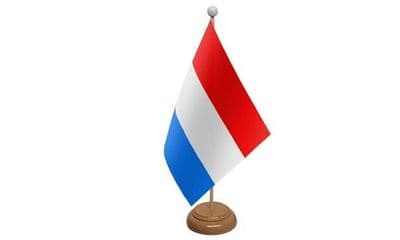 Luxembourg Table Flag - Wood