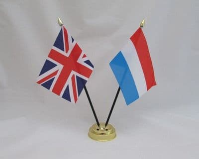 Luxembourg with UK Friendship Table Flag