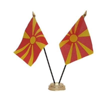 Macedonia Double Table Flag