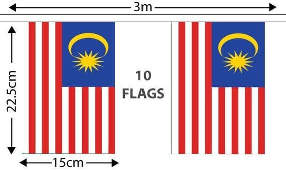 Malaysia Bunting Small | Buy Malaysia Small Bunting | NWFlags