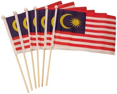Malaysia Hand Flag - 6 Pack