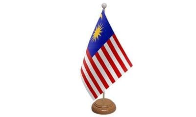 Malaysia Wooden Table Flag