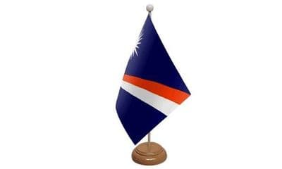 Marshall Islands Wooden Table Flag