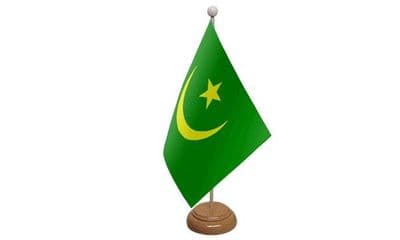 Mauritania Wooden Table Flag