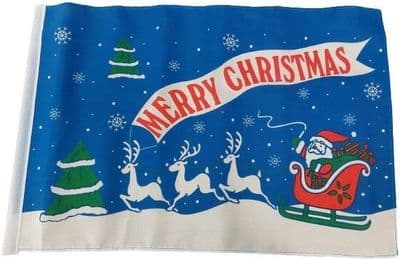 Merry Christmas Blue Flag - 17