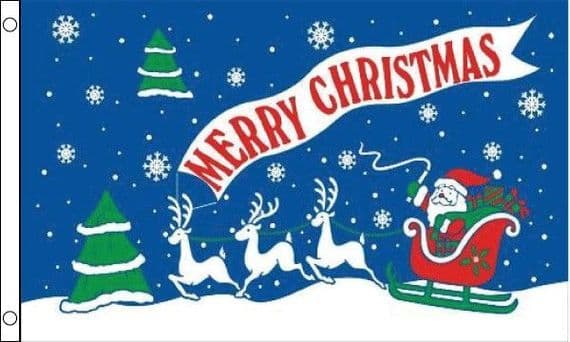 Merry Christmas Blue Flag Small | Buy Merry Christmas Blue Small Flag