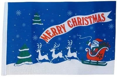 Merry Christmas Blue MINI Flag - 9