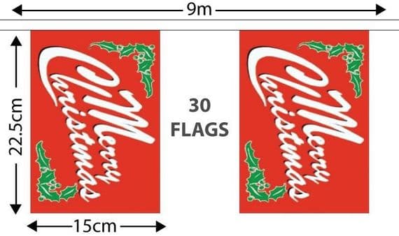 Merry Christmas Bunting | Buy Merry Christmas Bunting | NWFlags