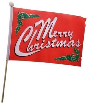 Merry Christmas Hand Flag