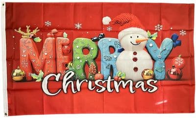 Merry Christmas Red New Flag 5ft x 3ft
