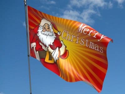 Merry Christmas Santa Red Flag 5ft x 3ft