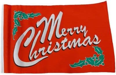 Merry Christmas SLEEVED Flag - 1.5ft x 1ft