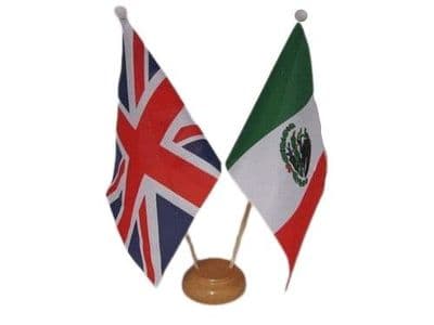 Mexico Friendship Table Flag - Wood