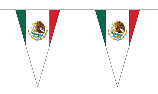 Mexico Triangle Bunting (5m) - 12 Flags