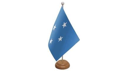 Micronesia Wooden Table Flag