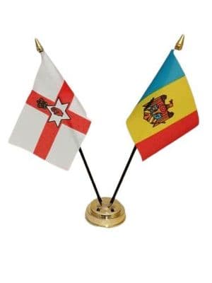 Moldova with Northern Ireland Friendship Table Flag