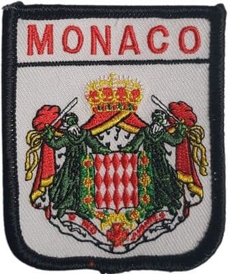 Monaco Shield Embroidered Sew on patch