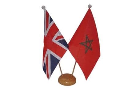 Morocco Friendship Table Flag - Wood