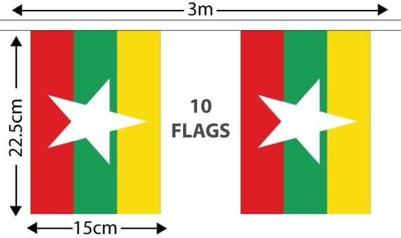 Myanmar Bunting Small | Buy Myanmar Small Bunting | NWFlags