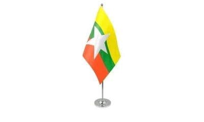 Myanmar Table Flag - Satin