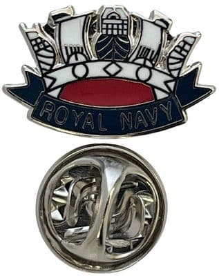 Navy Crown Large Pin Badge